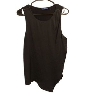 APT 9 Women’s Asymmetrical Double Layer Sleeveless Round Neck Black Size Small